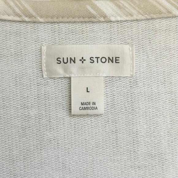 Sun + Stone Cotton Blend Tan Neutral Bohemian Cardigan Summer Cover-Up - Picture 6 of 8